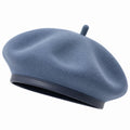 Béret taille unique en feutre bleu gris style classique