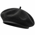 Béret taille unique noir en textile aspect feutré style classique