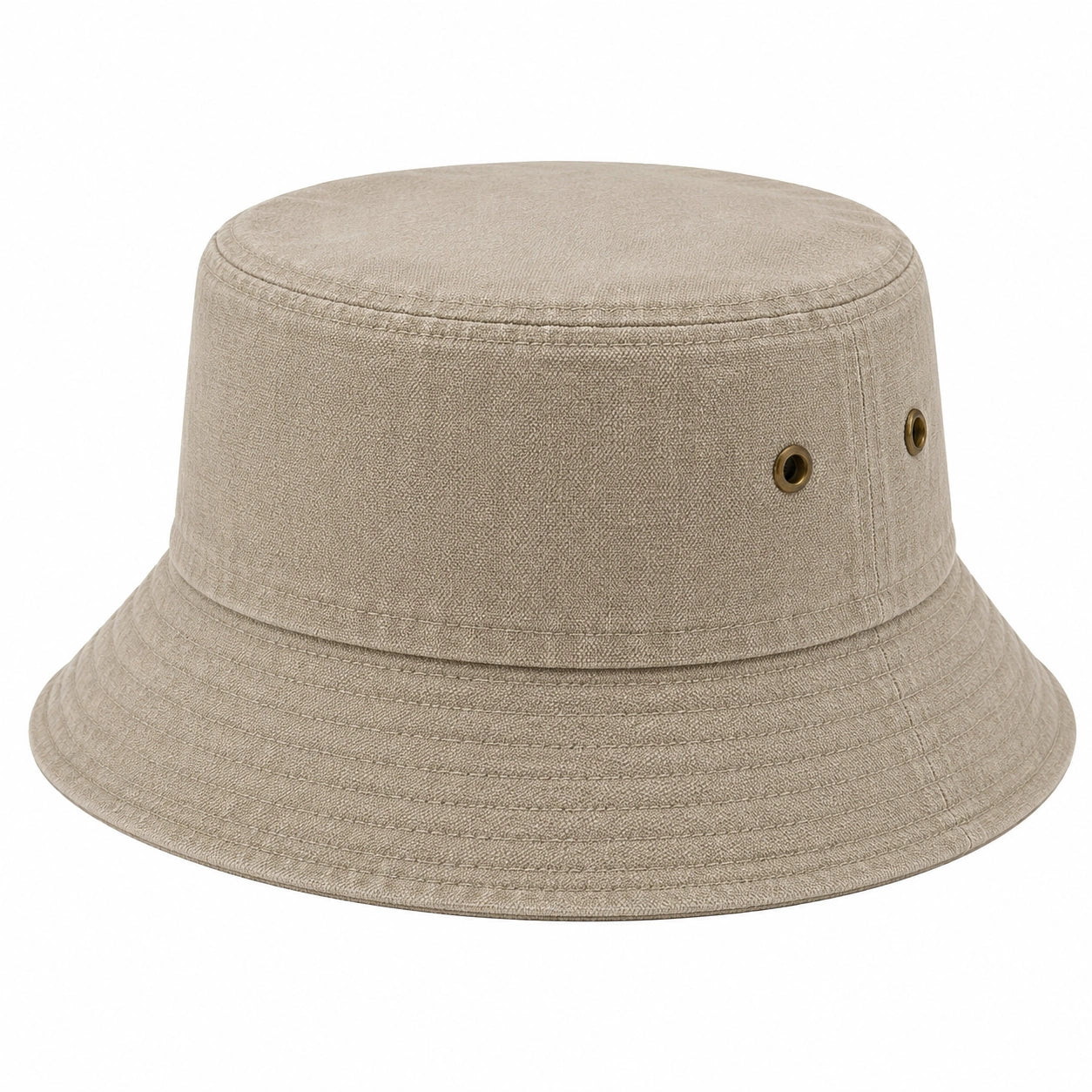 Bob taille unique en tissu beige avec œillets respirants style décontracté