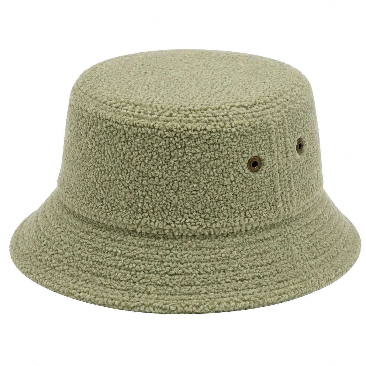 Chapeau bob taille unique textile bouclé vert sauge décontracté