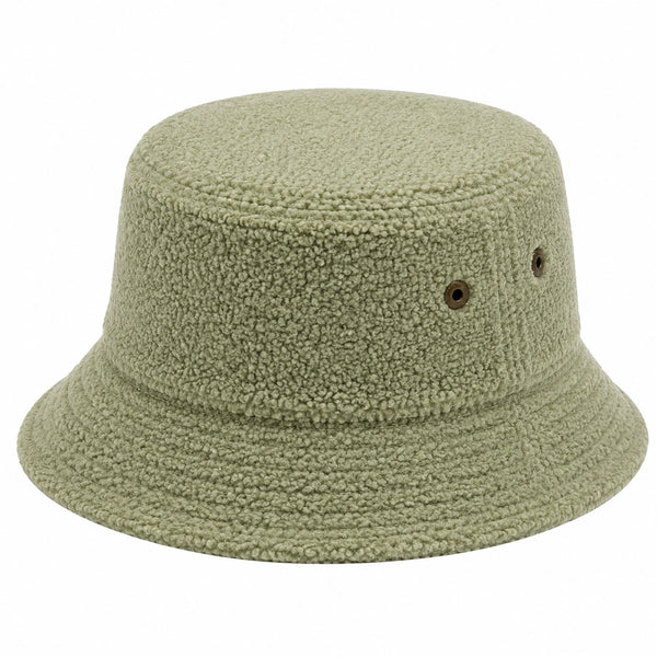 Chapeau bob taille unique textile bouclé vert sauge décontracté