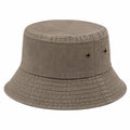Chapeau bob taille unique en tissu aspect daim taupe avec œillets de ventilation