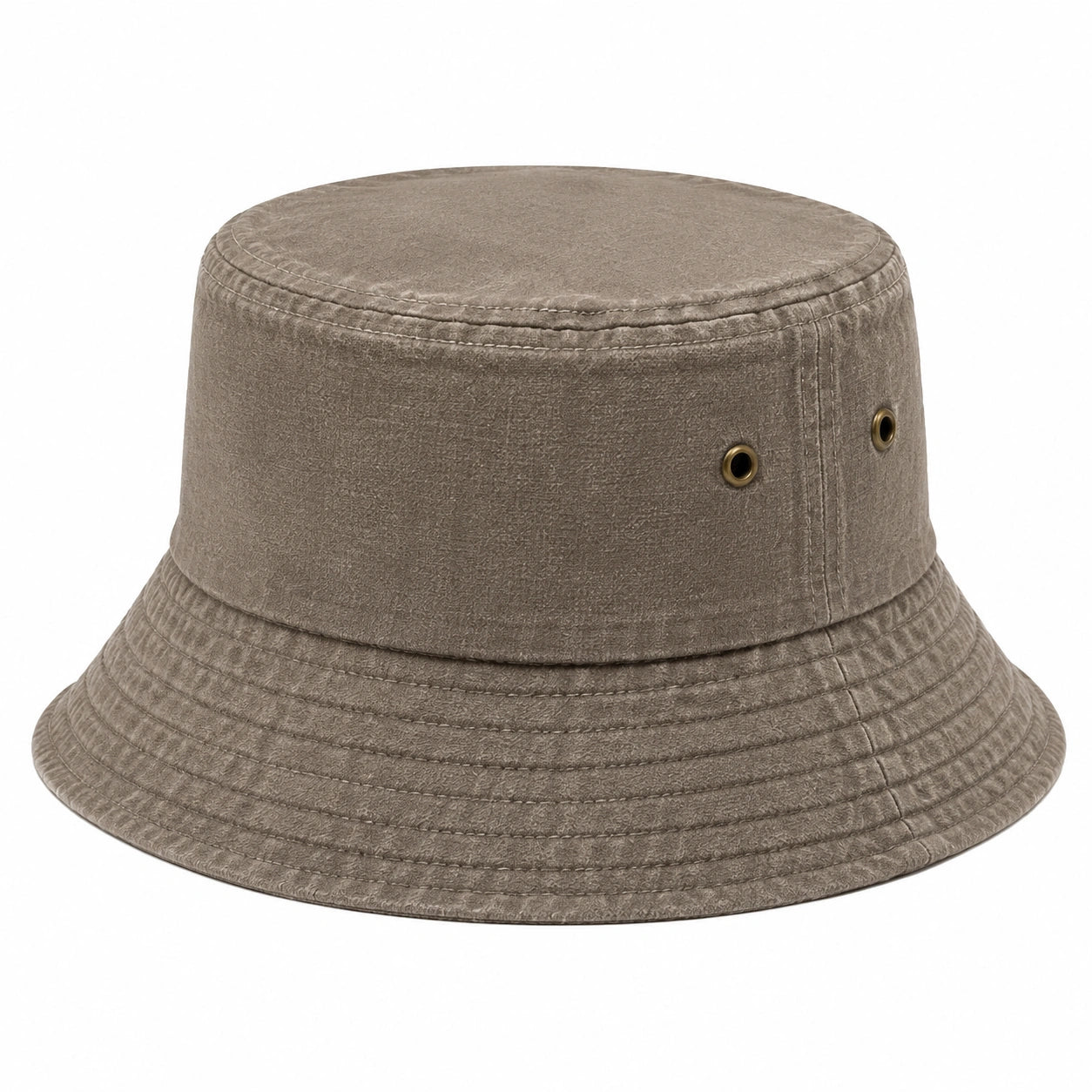 Chapeau bob taille unique en tissu aspect daim taupe avec œillets de ventilation