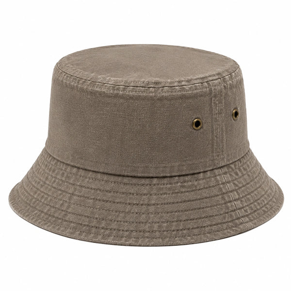 Chapeau bob taille unique en tissu aspect daim taupe avec œillets de ventilation