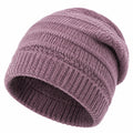Bonnet taille unique en maille textile mauve - style côtelé pour usage quotidien