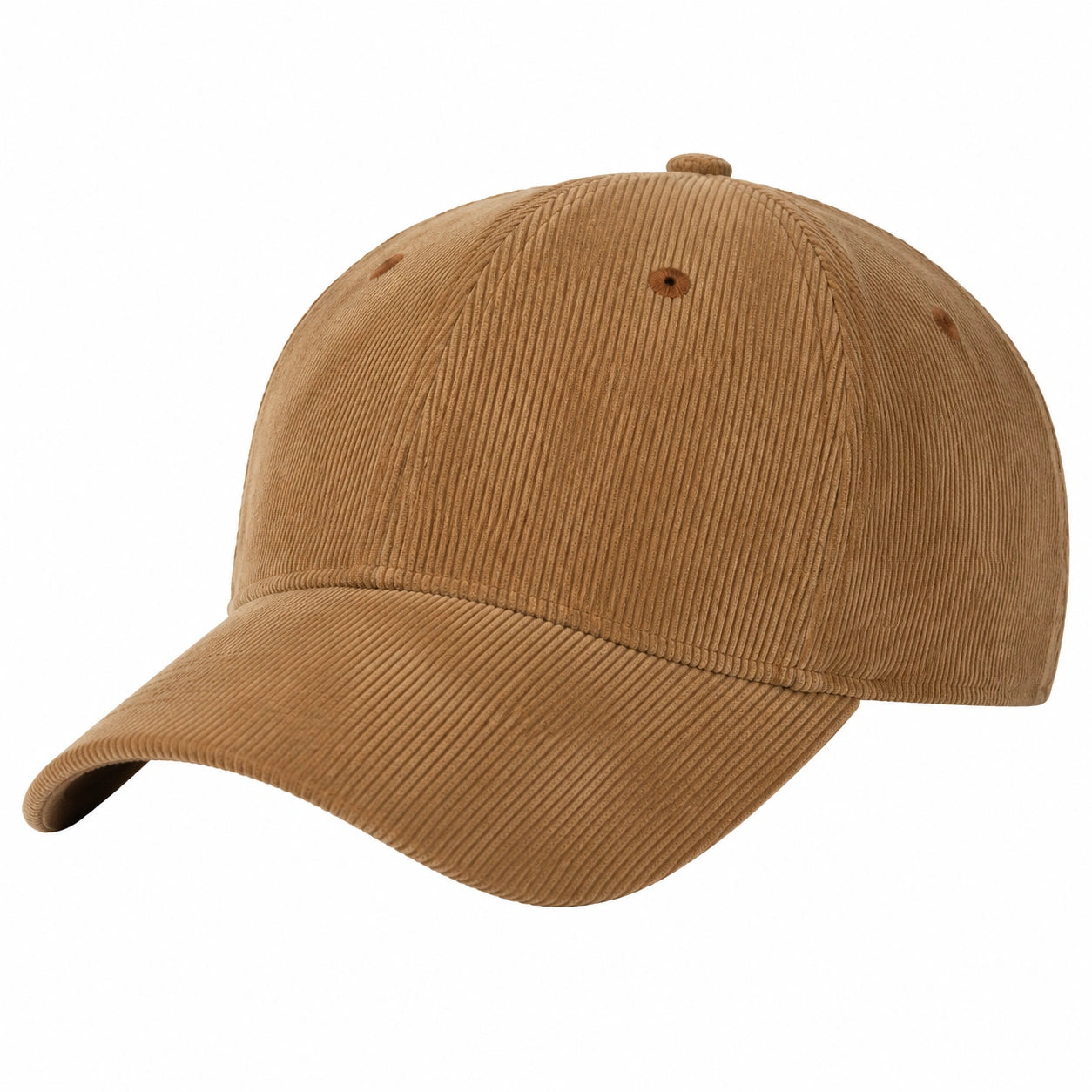 Casquette taille unique en tissu côtelé camel - style décontracté