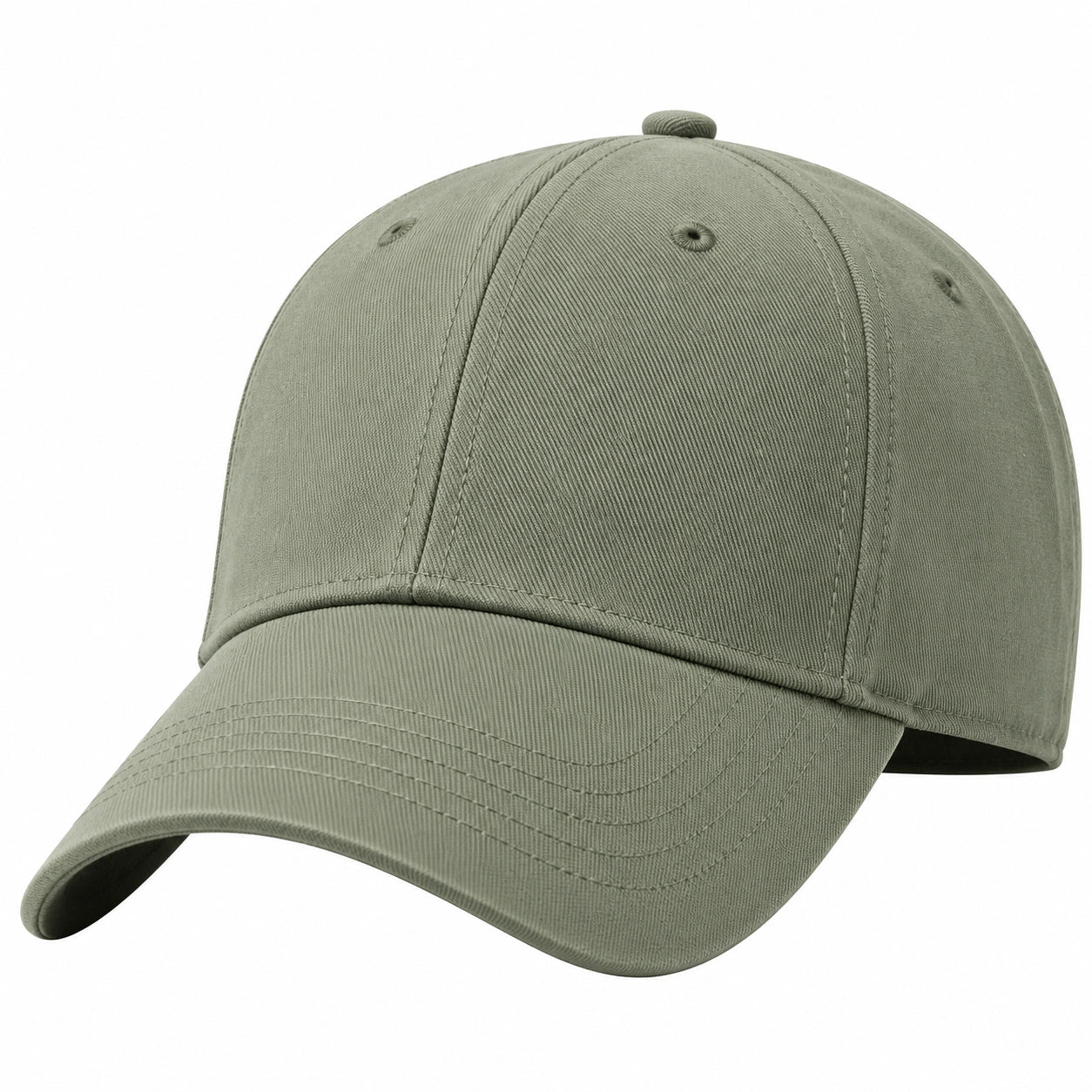 Casquette de baseball taille unique en tissu vert kaki ajustable style décontracté