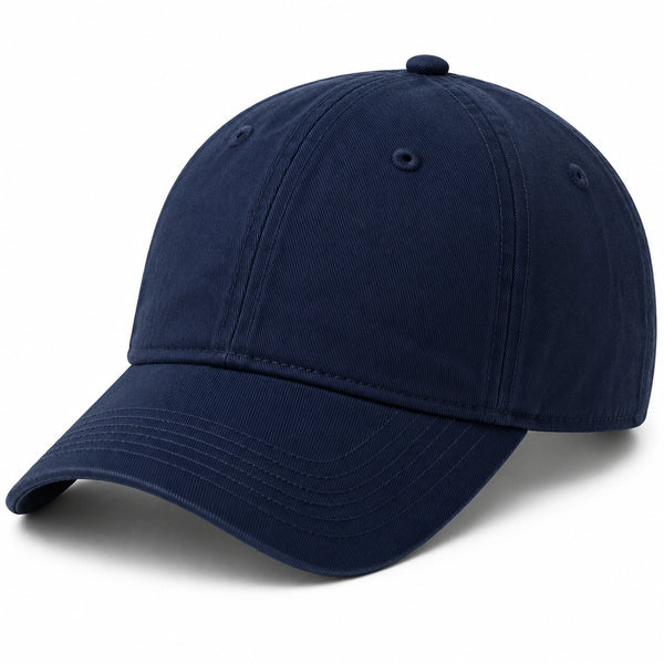 Casquette de baseball taille unique en coton bleu marine à visière courbée