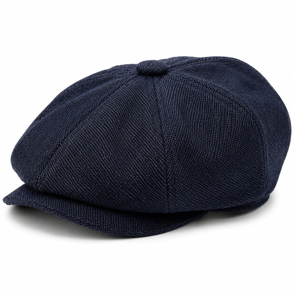 Casquette gavroche taille unique en tissu bleu marine style classique
