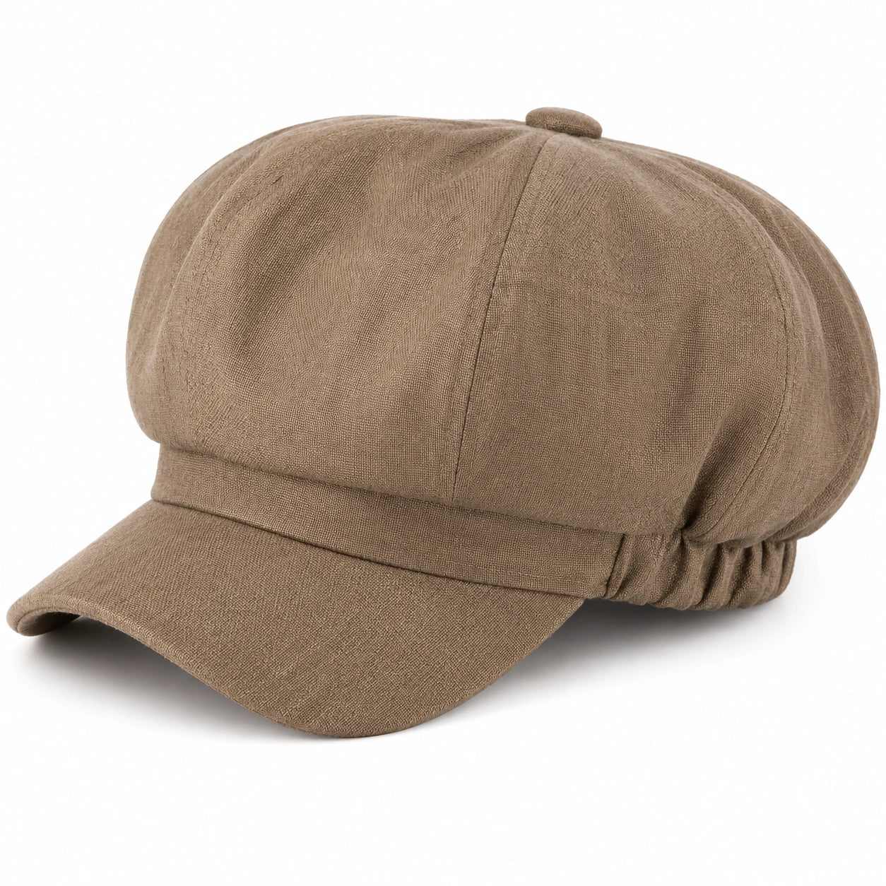Casquette gavroche unisexe taille unique en tissu brun à visière courbée style rétro
