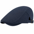 Casquette plate taille unique en tissu bleu marine réglable style classique