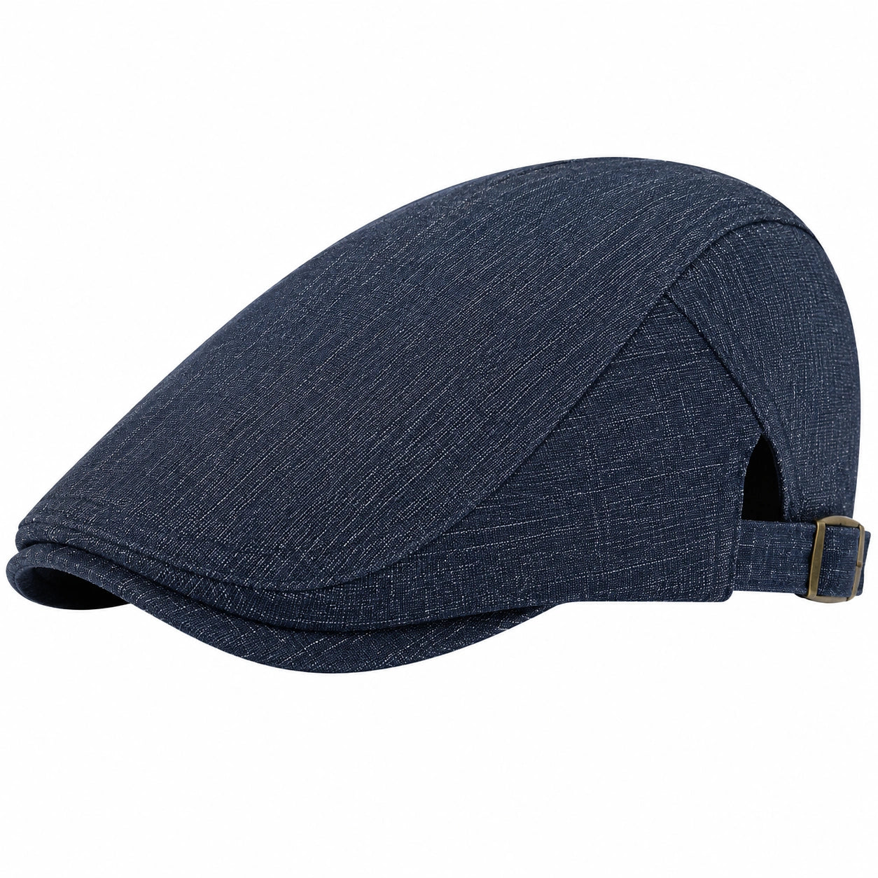 Casquette plate taille unique en tissu bleu marine réglable style classique