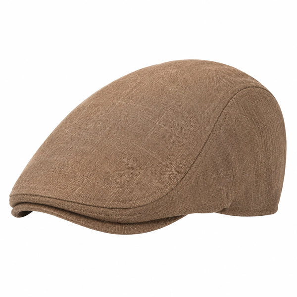 Casquette plate taille unique en tissu marron style classique