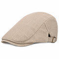 Casquette plate taille unique en textile beige ajustable style classique
