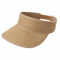 Visière femme taille unique en fibres tressées beige réglable pour protection solaire