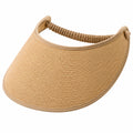 Visière femme taille unique tressée beige avec bandeau réglable style estival
