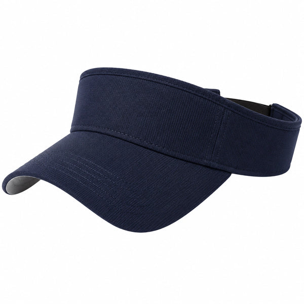 Visière de sport taille unique en tissu bleu marine réglable