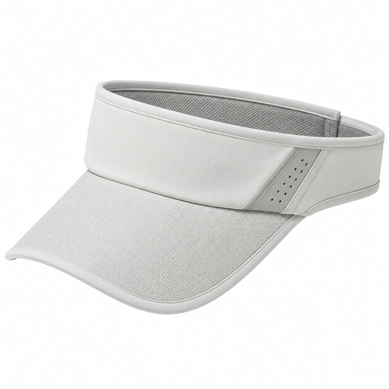 Visière de sport taille unique en textile gris clair réglable pour extérieur